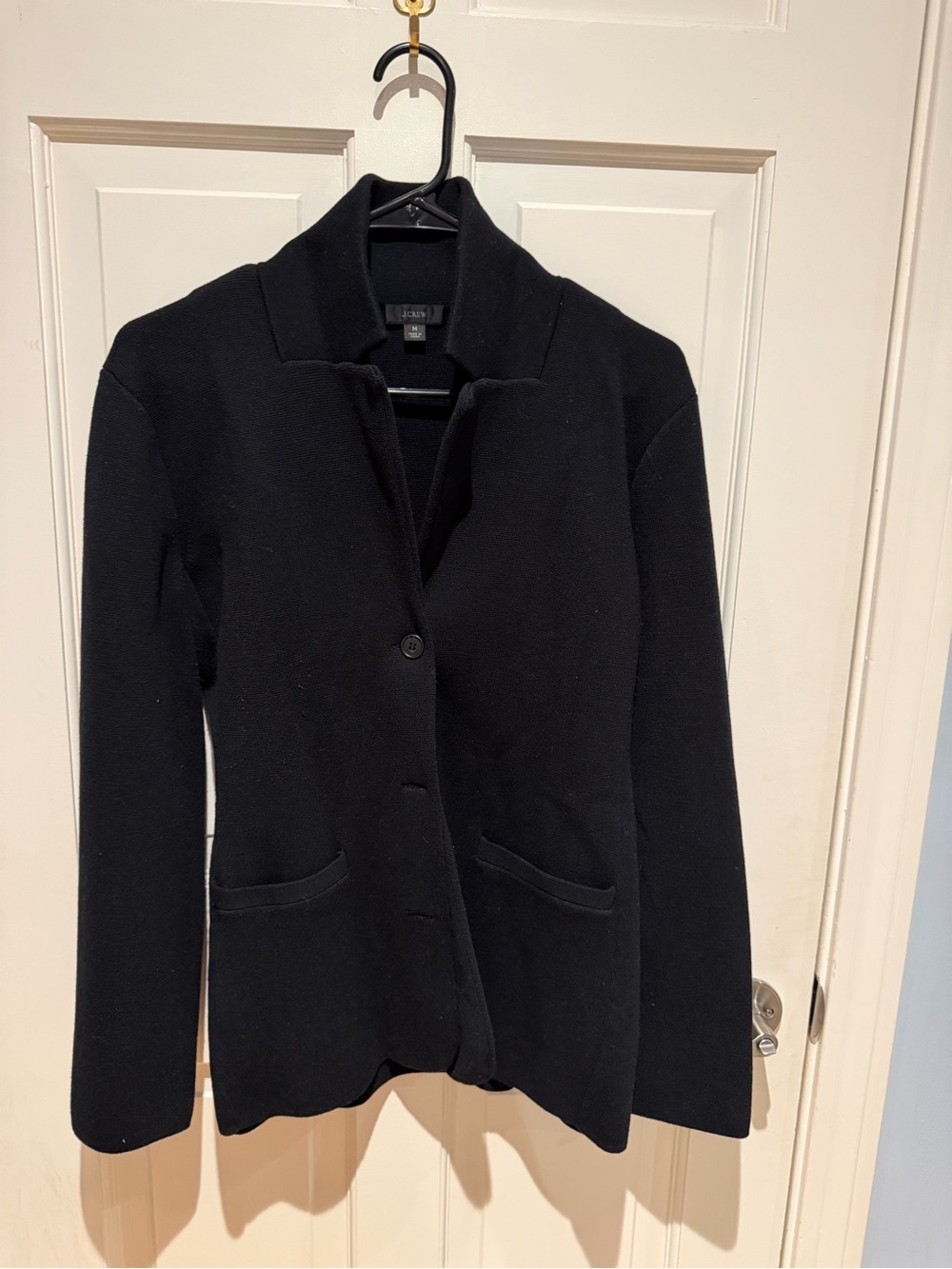 J. Crew Black Knit Three-Button Blazer